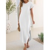 image:imageANRABESS Womens Summer Casual Long Maxi Dress with Pockets  Short Sleeve Crew NeckSoft Smooth LightweightLoose FitBeach Vacation ClothesBusiness Casual OutfitsTravel AllDay WearWhite