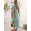 image:imageANRABESS Womens Summer Casual Long Maxi Dress with Pockets  Short Sleeve Crew NeckSoft Smooth LightweightLoose FitBeach Vacation ClothesBusiness Casual OutfitsTravel AllDay WearLight Green