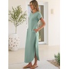 image:imageANRABESS Womens Summer Casual Long Maxi Dress with Pockets  Short Sleeve Crew NeckSoft Smooth LightweightLoose FitBeach Vacation ClothesBusiness Casual OutfitsTravel AllDay WearLight Green