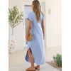 image:imageANRABESS Womens Summer Casual Long Maxi Dress with Pockets  Short Sleeve Crew NeckSoft Smooth LightweightLoose FitBeach Vacation ClothesBusiness Casual OutfitsTravel AllDay WearLight Blue