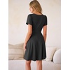 image:imageANRABESS Womens Summer Dresses Short Sleeve Wrap Deep V Neck ALine Floral Dress Causal Flowy Boho Beach Vacation SundressBlack