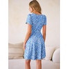 image:imageANRABESS Womens Summer Dresses Short Sleeve Wrap Deep V Neck ALine Floral Dress Causal Flowy Boho Beach Vacation SundressBlue White Floral