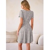 image:imageANRABESS Womens Summer Dresses Short Sleeve Wrap Deep V Neck ALine Floral Dress Causal Flowy Boho Beach Vacation SundressGray Khaki Polka Dot