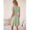 image:imageANRABESS Womens Summer Dresses Short Sleeve Wrap Deep V Neck ALine Floral Dress Causal Flowy Boho Beach Vacation SundressGreen Cheetah Print