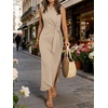 image:imageANRABESS Womens Summer Maxi Dress Tank Long Dresses  Soft Comfy WrinkleFree Fabric Tie Waist Split Casual Travel Outfits Dressy Elegant Trendy Fall LayerApricot