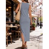 image:imageANRABESS Womens Summer Maxi Dress Tank Long Dresses  Soft Comfy WrinkleFree Fabric Tie Waist Split Casual Travel Outfits Dressy Elegant Trendy Fall LayerNavy Blue White Striped