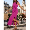 image:imageANRABESS Womens Summer Maxi Dress Tank Long Dresses  Soft Comfy WrinkleFree Fabric Tie Waist Split Casual Travel Outfits Dressy Elegant Trendy Fall LayerHot Pink