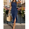 image:imageANRABESS Womens Summer Maxi Dress Tank Long Dresses  Soft Comfy WrinkleFree Fabric Tie Waist Split Casual Travel Outfits Dressy Elegant Trendy Fall LayerNavy Blue