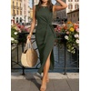 image:imageANRABESS Womens Summer Maxi Dress Tank Long Dresses  Soft Comfy WrinkleFree Fabric Tie Waist Split Casual Travel Outfits Dressy Elegant Trendy Fall LayerArmy Green