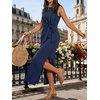 image:imageANRABESS Womens Summer Maxi Dress Tank Long Dresses  Soft Comfy WrinkleFree Fabric Tie Waist Split Casual Travel Outfits Dressy Elegant Trendy Fall LayerNavy Blue