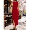 image:imageANRABESS Womens Summer Maxi Dress Tank Long Dresses  Soft Comfy WrinkleFree Fabric Tie Waist Split Casual Travel Outfits Dressy Elegant Trendy Fall LayerRed