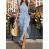 image:imageANRABESS Womens Summer Maxi Dress Tank Long Dresses  Soft Comfy WrinkleFree Fabric Tie Waist Split Casual Travel Outfits Dressy Elegant Trendy Fall LayerLight Blue