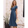 image:imageANRABESS Womens Summer Short Sleeve Midi Dresses Casual Floral TShirt Dress V Neck ALine Flowy Beach Sundress with PocketsBlue