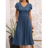 image:imageANRABESS Womens Summer Short Sleeve Midi Dresses Casual Floral TShirt Dress V Neck ALine Flowy Beach Sundress with PocketsBlue