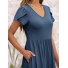 image:imageANRABESS Womens Summer Short Sleeve Midi Dresses Casual Floral TShirt Dress V Neck ALine Flowy Beach Sundress with PocketsBlue