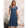 image:imageANRABESS Womens Summer Short Sleeve Midi Dresses Casual Floral TShirt Dress V Neck ALine Flowy Beach Sundress with PocketsBlue