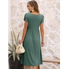 image:imageANRABESS Womens Summer Short Sleeve Midi Dresses Casual Floral TShirt Dress V Neck ALine Flowy Beach Sundress with PocketsGreen