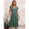 image:imageANRABESS Womens Summer Short Sleeve Midi Dresses Casual Floral TShirt Dress V Neck ALine Flowy Beach Sundress with PocketsGreen