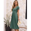 image:imageANRABESS Womens Summer Short Sleeve Midi Dresses Casual Floral TShirt Dress V Neck ALine Flowy Beach Sundress with PocketsGreen