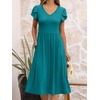 image:imageANRABESS Womens Summer Short Sleeve Midi Dresses Casual Floral TShirt Dress V Neck ALine Flowy Beach Sundress with PocketsLake