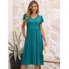 image:imageANRABESS Womens Summer Short Sleeve Midi Dresses Casual Floral TShirt Dress V Neck ALine Flowy Beach Sundress with PocketsLake
