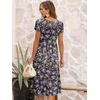 image:imageANRABESS Womens Summer Short Sleeve Midi Dresses Casual Floral TShirt Dress V Neck ALine Flowy Beach Sundress with PocketsPrint Yellow Leaf