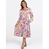 image:imageANRABESS Womens V Neck Long Sleeve Midi Dress  Swing Flowy Tiered with Pockets Soft Fabric Boho Beach Vacation Dresses Loose Fit Casual Fall Winter Transition ClothesMulticolour Floral