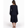 image:imageANRABESS Womens V Neck Long Sleeve Midi Dress  Swing Flowy Tiered with Pockets Soft Fabric Boho Beach Vacation Dresses Loose Fit Casual Fall Winter Transition ClothesDeep Navy Blue