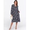 image:imageANRABESS Womens V Neck Long Sleeve Midi Dress  Swing Flowy Tiered with Pockets Soft Fabric Boho Beach Vacation Dresses Loose Fit Casual Fall Winter Transition ClothesFloral Black Purple