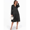 image:imageANRABESS Womens V Neck Long Sleeve Midi Dress  Swing Flowy Tiered with Pockets Soft Fabric Boho Beach Vacation Dresses Loose Fit Casual Fall Winter Transition ClothesBlack
