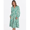 image:imageANRABESS Womens V Neck Long Sleeve Midi Dress  Swing Flowy Tiered with Pockets Soft Fabric Boho Beach Vacation Dresses Loose Fit Casual Fall Winter Transition ClothesFloral Green