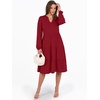 image:imageANRABESS Womens V Neck Long Sleeve Midi Dress  Swing Flowy Tiered with Pockets Soft Fabric Boho Beach Vacation Dresses Loose Fit Casual Fall Winter Transition ClothesRed