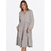 image:imageANRABESS Womens V Neck Long Sleeve Midi Dress  Swing Flowy Tiered with Pockets Soft Fabric Boho Beach Vacation Dresses Loose Fit Casual Fall Winter Transition ClothesKhaki Polka Dot