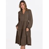 image:imageANRABESS Womens V Neck Long Sleeve Midi Dress  Swing Flowy Tiered with Pockets Soft Fabric Boho Beach Vacation Dresses Loose Fit Casual Fall Winter Transition ClothesCoffee