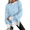 image:imageANRABESS Women Oversized Sweatshirts Thumbhole Long Sleeve Hoodies Shirts 2026 Fall Side Slit Pullover Top Teen Y2k OutfitsBlue White Striped