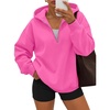 image:imageANRABESS Womens Oversized Quarter Zip Hoodies  Comfy FLeece Long Sleeve Sweatshirts Casual Loose Fit Fall Fashion Clothes DailyWorkout amp TravelHot Pink