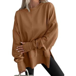 image:imageANRABESS Women Oversized Sweatshirts Thumbhole Long Sleeve Hoodies Shirts 2026 Fall Side Slit Pullover Top Teen Y2k OutfitsCaramel