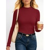 image:imageANRABESS Long Sleeve Shirts for Womens Mock Neck Thermal Tops  Soft Fleece Cozy Ribbed Slim Fitted Undershirt  Casual Basic Layer Outfits DailyampGoing OutampOffice Tee Fall Winter ClothesRed