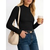 image:imageANRABESS Long Sleeve Shirts for Womens Mock Neck Thermal Tops  Soft Fleece Cozy Ribbed Slim Fitted Undershirt  Casual Basic Layer Outfits DailyampGoing OutampOffice Tee Fall Winter ClothesBlack
