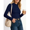 image:imageANRABESS Long Sleeve Shirts for Womens Mock Neck Thermal Tops  Soft Fleece Cozy Ribbed Slim Fitted Undershirt  Casual Basic Layer Outfits DailyampGoing OutampOffice Tee Fall Winter ClothesNavy Blue