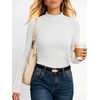 image:imageANRABESS Long Sleeve Shirts for Womens Mock Neck Thermal Tops  Soft Fleece Cozy Ribbed Slim Fitted Undershirt  Casual Basic Layer Outfits DailyampGoing OutampOffice Tee Fall Winter ClothesWhite