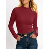 image:imageANRABESS Long Sleeve Shirts for Womens Mock Neck Thermal Tops  Soft Fleece Cozy Ribbed Slim Fitted Undershirt  Casual Basic Layer Outfits DailyampGoing OutampOffice Tee Fall Winter ClothesRed