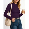 image:imageANRABESS Long Sleeve Shirts for Womens Mock Neck Thermal Tops  Soft Fleece Cozy Ribbed Slim Fitted Undershirt  Casual Basic Layer Outfits DailyampGoing OutampOffice Tee Fall Winter ClothesPurple