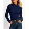 image:imageANRABESS Long Sleeve Shirts for Womens Mock Neck Thermal Tops  Soft Fleece Cozy Ribbed Slim Fitted Undershirt  Casual Basic Layer Outfits DailyampGoing OutampOffice Tee Fall Winter ClothesNavy Blue