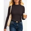 image:imageANRABESS Long Sleeve Shirts for Womens Mock Neck Thermal Tops  Soft Fleece Cozy Ribbed Slim Fitted Undershirt  Casual Basic Layer Outfits DailyampGoing OutampOffice Tee Fall Winter ClothesDeep Brown