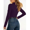 image:imageANRABESS Long Sleeve Shirts for Womens Mock Neck Thermal Tops  Soft Fleece Cozy Ribbed Slim Fitted Undershirt  Casual Basic Layer Outfits DailyampGoing OutampOffice Tee Fall Winter ClothesPurple
