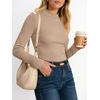 image:imageANRABESS Long Sleeve Shirts for Womens Mock Neck Thermal Tops  Soft Fleece Cozy Ribbed Slim Fitted Undershirt  Casual Basic Layer Outfits DailyampGoing OutampOffice Tee Fall Winter ClothesKhaki