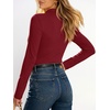 image:imageANRABESS Long Sleeve Shirts for Womens Mock Neck Thermal Tops  Soft Fleece Cozy Ribbed Slim Fitted Undershirt  Casual Basic Layer Outfits DailyampGoing OutampOffice Tee Fall Winter ClothesRed