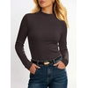 image:imageANRABESS Long Sleeve Shirts for Womens Mock Neck Thermal Tops  Soft Fleece Cozy Ribbed Slim Fitted Undershirt  Casual Basic Layer Outfits DailyampGoing OutampOffice Tee Fall Winter ClothesDeep Brown