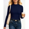 image:imageANRABESS Long Sleeve Shirts for Womens Mock Neck Thermal Tops  Soft Fleece Cozy Ribbed Slim Fitted Undershirt  Casual Basic Layer Outfits DailyampGoing OutampOffice Tee Fall Winter ClothesNavy Blue